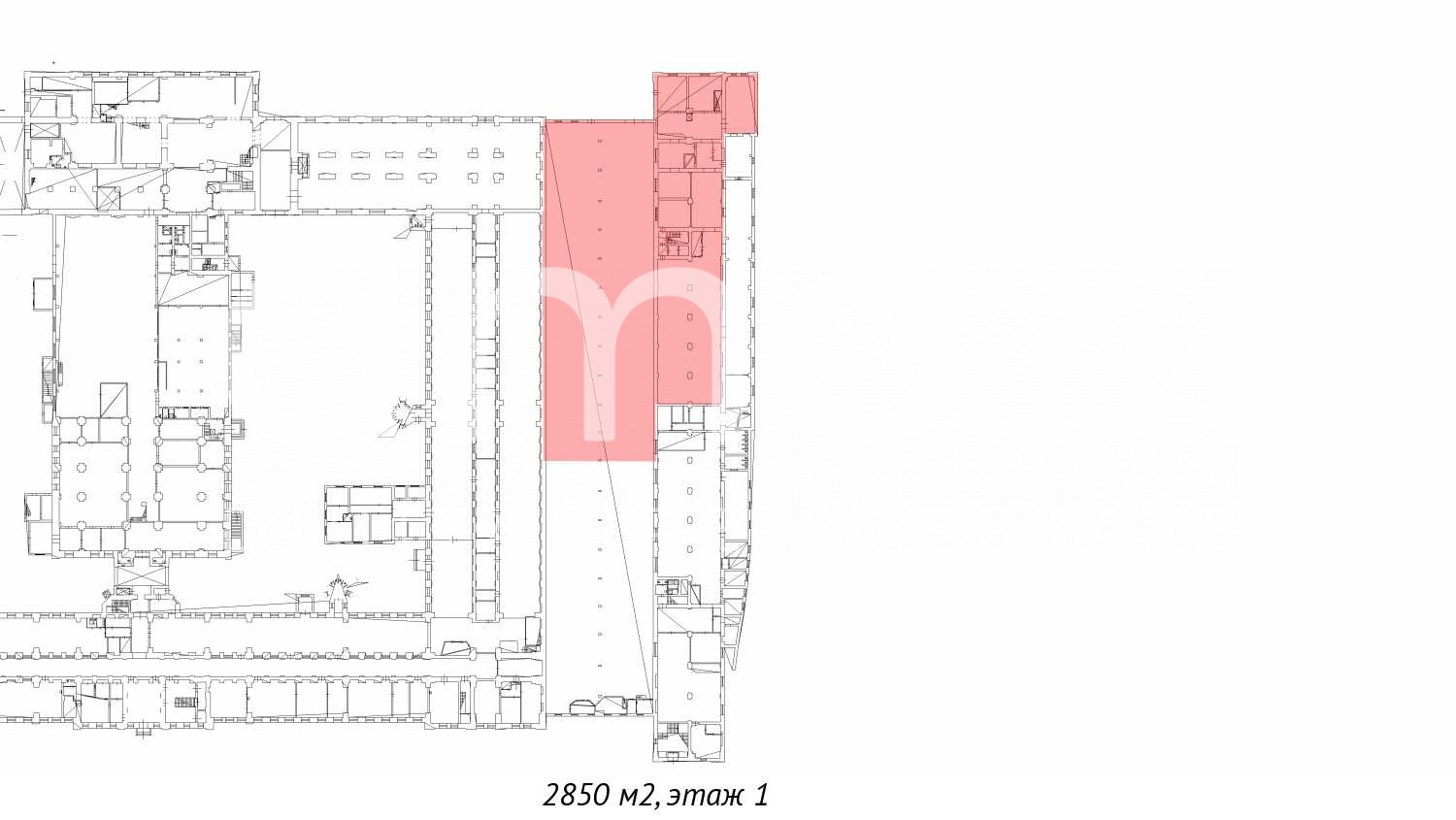 Планировка офиса 2850 м², 1 этаж, Административно-складской комплекс «Арсенал»